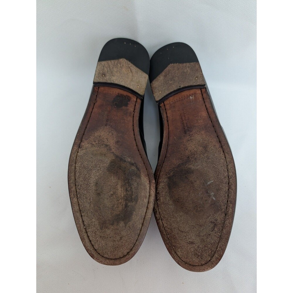 Cole Haan Genuine Crocodile Leather Loafers Sz 10? Black Slip On Dress Shoes US - Picture 9 of 11
